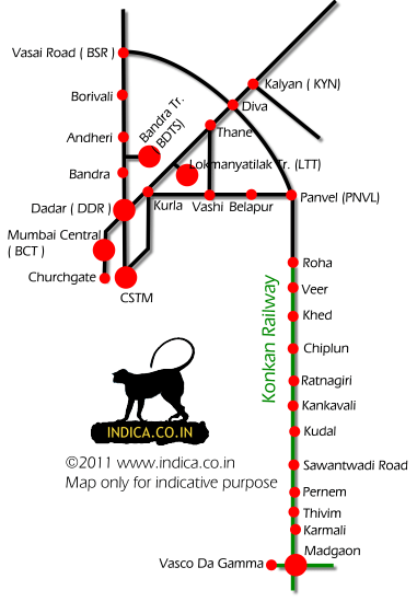 Mumbai to Goa route Goa route map