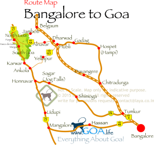 Bangalore To Goa Route Map  300x284 