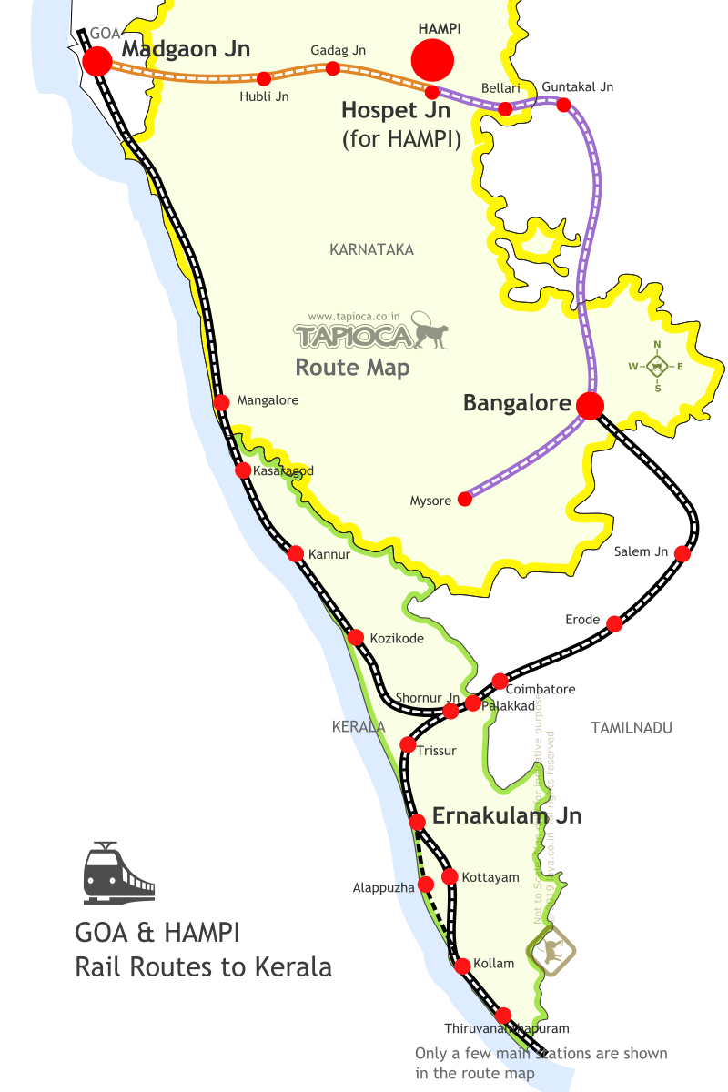 Hampi, Mysore in Karnataka  and Kerala makes a practical round tour itinerary from Goa.