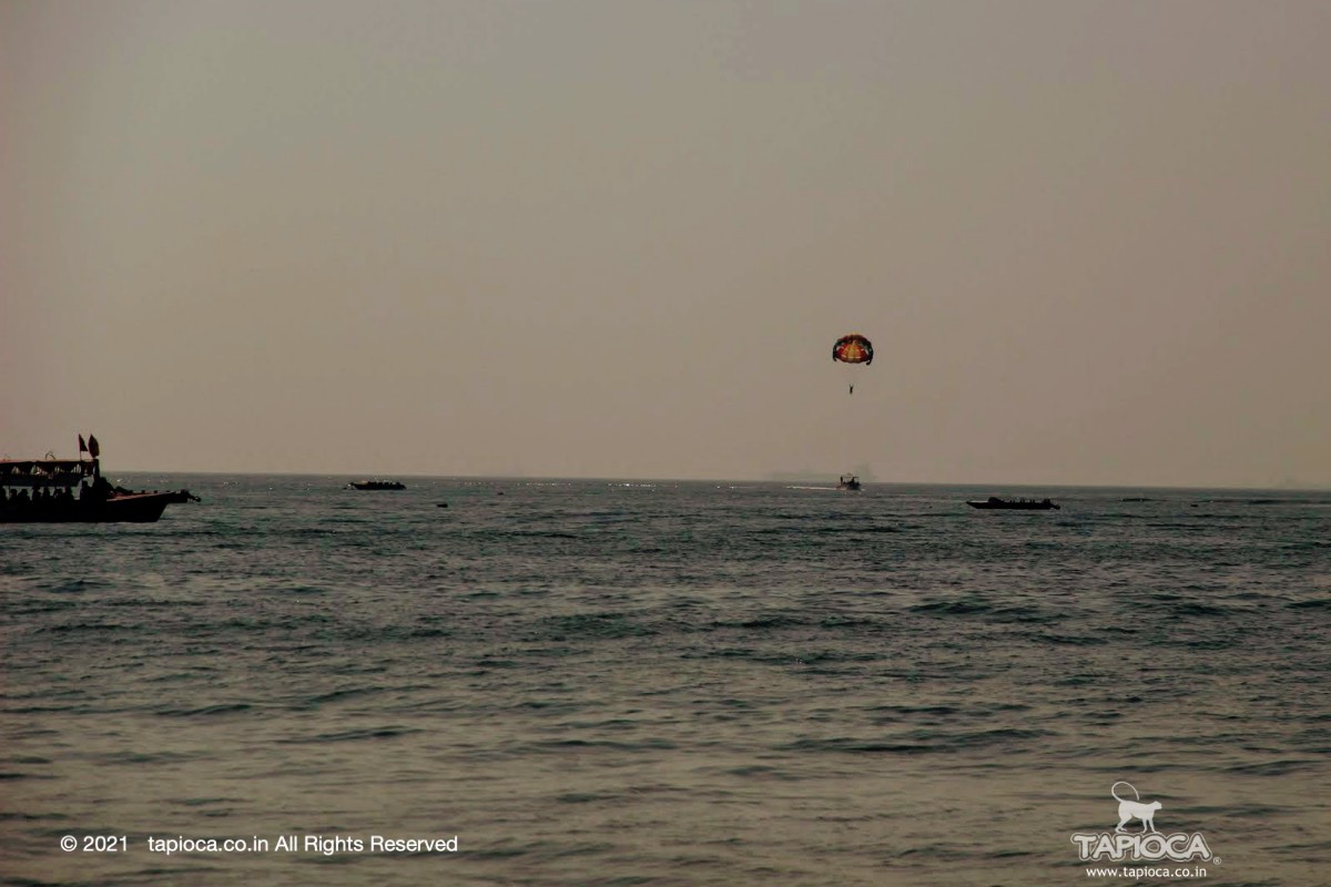 Candolim Beach is major sporting hub in Goa parasailing at Goa